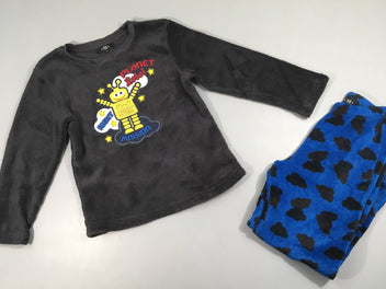 Pyjama 2 pcs softy gris foncé robot