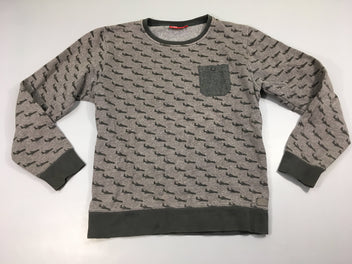 Sweat mailles gris chiné avions