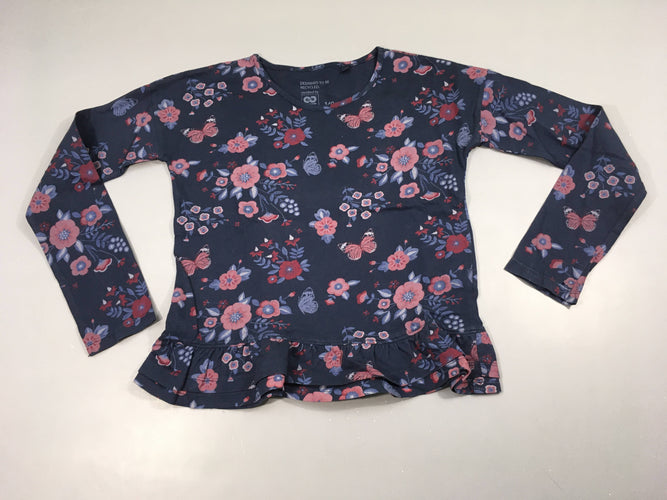 T-shirt m.l bleu foncé fleurs, moins cher chez Petit Kiwi