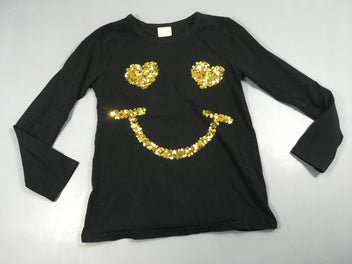 T-shirt m.l bleu marine coeurs sequins