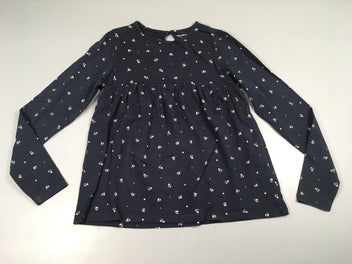 T-shirt m.l bleu foncé fleurs