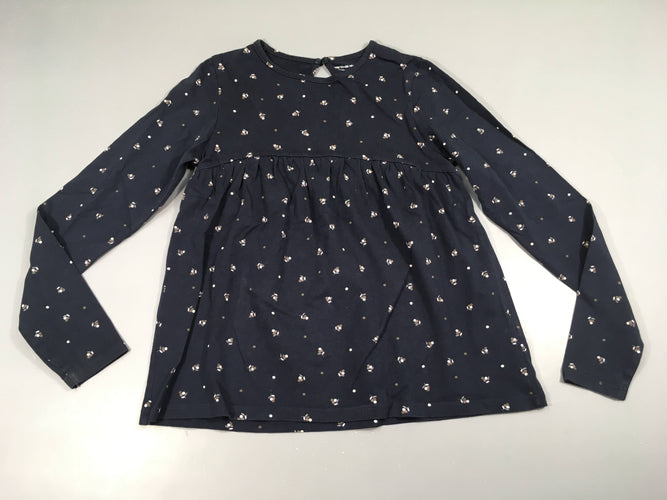 T-shirt m.l bleu foncé fleurs, moins cher chez Petit Kiwi