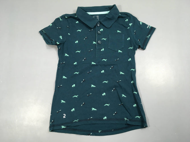 Polo m.c jersey vert chevaux, Fouganza, moins cher chez Petit Kiwi