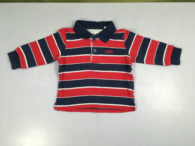 Polo ml bleu rayé rouge i do, moins cher chez Petit Kiwi