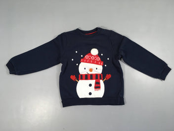 Sweat bleu foncé Bonhomme de neige