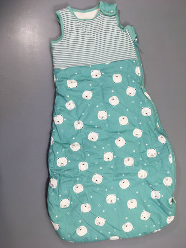 Sac de couchage s.m ouatiné blanc-menthe ours 90cm, moins cher chez Petit Kiwi