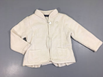 Gilet zippé velours écru poisson
