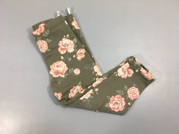 Legging épais kaki fleuri