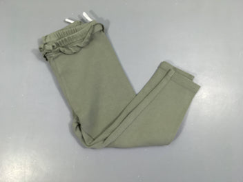 Legging côtelé kaki froufrous taille