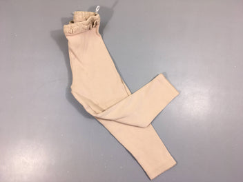Legging côtelé beige dentelle taille