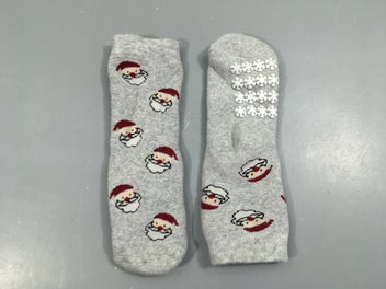 Chaussettes épaisses gris Père Noël antidérapantes, 23-26