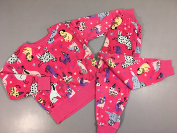 Pyjama 2pcs velours rose chiens