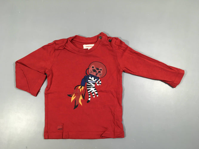 T-shirt m.l rouge espace, moins cher chez Petit Kiwi