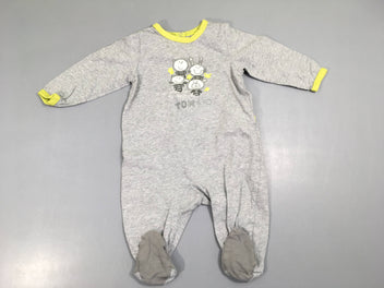 Pyjama jersey gris chiné animaux