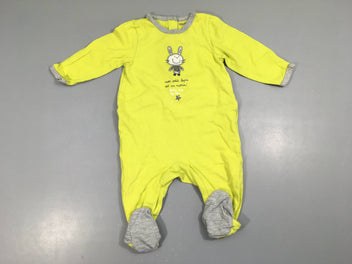 Pyjama jersey anis lapin, légèrement bouloché