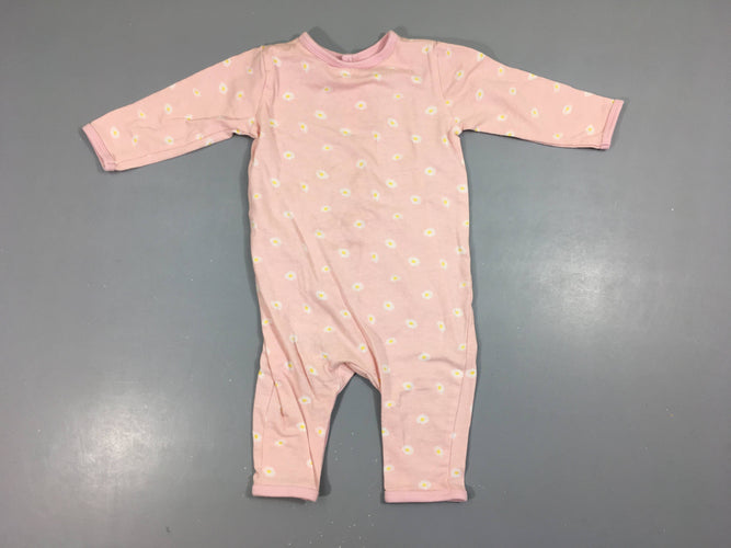 Pyjama velours rose paquerettes, moins cher chez Petit Kiwi