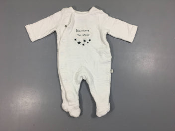 Pyjama velours blanc molleton Bienvenue mon amour