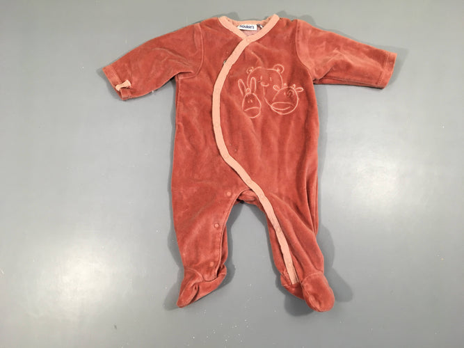 Pyjama velours vieux rose foncé noukie's, moins cher chez Petit Kiwi