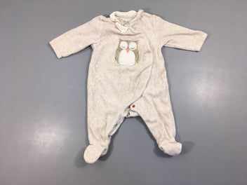 Pyjama velours greige Hibou