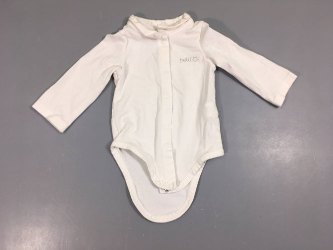 Body m.l blanc effet chemise Petit, moins cher chez Petit Kiwi