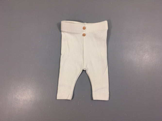 Legging blanc côtelé, moins cher chez Petit Kiwi