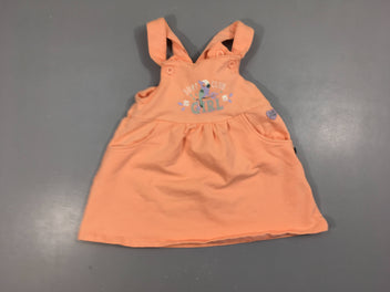 Robe salopette molleton saumon Girl