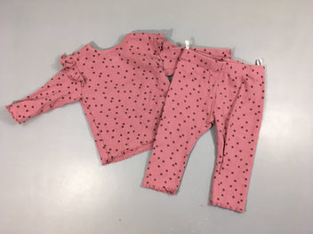 T-shirt m.l côtelé parme + legging