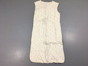 Sac de couchage écru coeurs roses 70cm