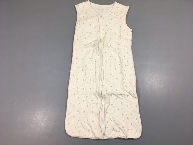 Sac de couchage écru coeurs roses 70cm, moins cher chez Petit Kiwi