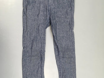 Pantalon chino texturé chiné bleu-gris