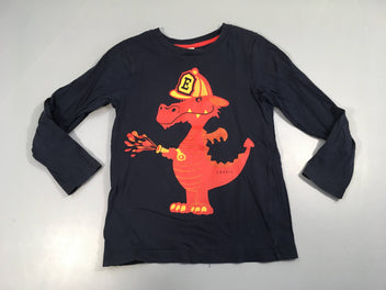 T-shirt m.l bleu foncé dragon pompier