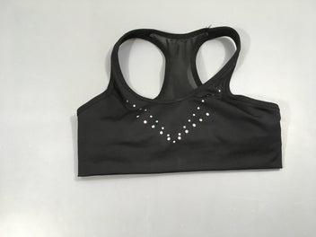 Brassière de sport noire strass Taille estimée