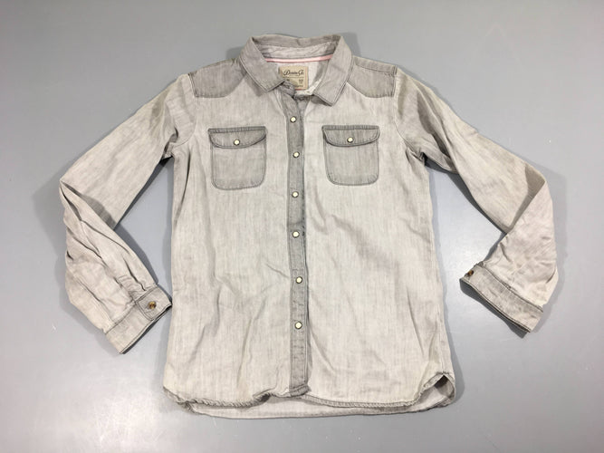 Chemise Denim gris  effet délavé, moins cher chez Petit Kiwi