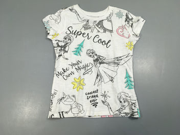 T-shirt m.c blanc flammé Reine des neiges Bouloché Petite tache bas