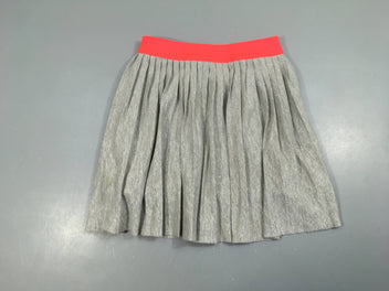 Jupe molleton plissée gris irisé elastique rose fluo