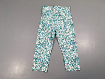 Legging blanc fleuri vert