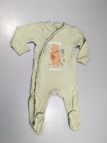 Pyjama jersey kaki clair ours, moins cher chez Petit Kiwi