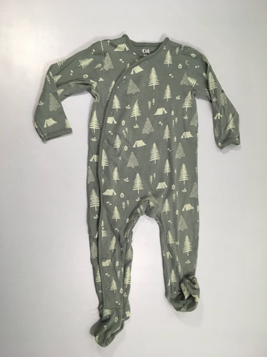 Pyjama jersey kaki sapins, moins cher chez Petit Kiwi