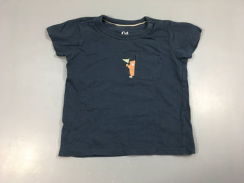 T-shirt m.c bleu foncé Ourson poche