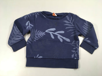 Sweat bleu feuillage