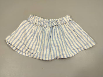Jupe lignée blanche et bleue, taille élastique . 100% coton