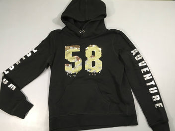 Sweat à capuche noir 58 sequins réversibles