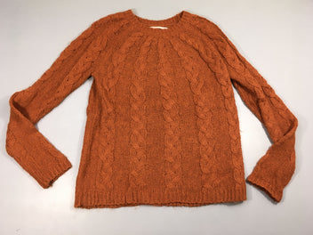 Pull brun mailles torsadées