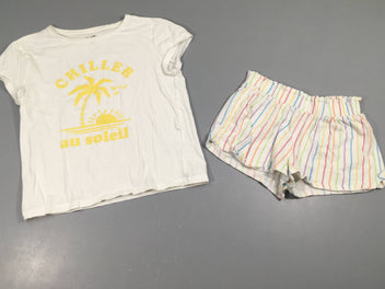 Pyjashort 2pcs jersey blanc chiller