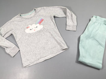 Pyjama 2pcs velours gris nuage