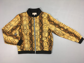 Blousons léger jaune motifs écaillé noirs