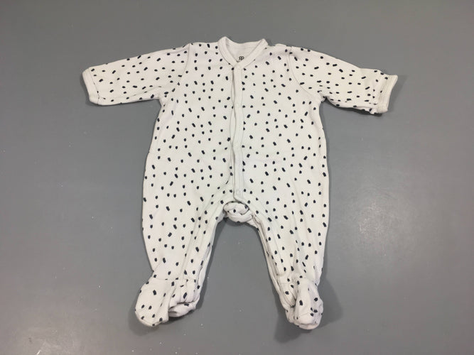 Pyjama jersey blanc traits, moins cher chez Petit Kiwi