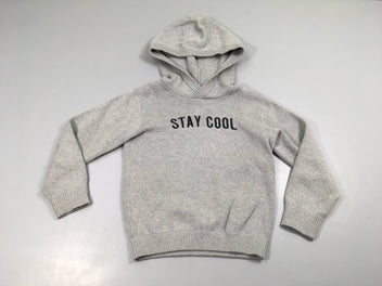Pull gris à capuche Stay cool