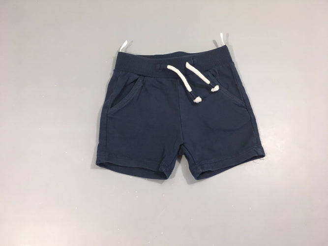 Short molleton bleu foncé, moins cher chez Petit Kiwi
