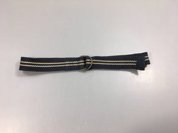 Ceinture textile bleu rayé blanc